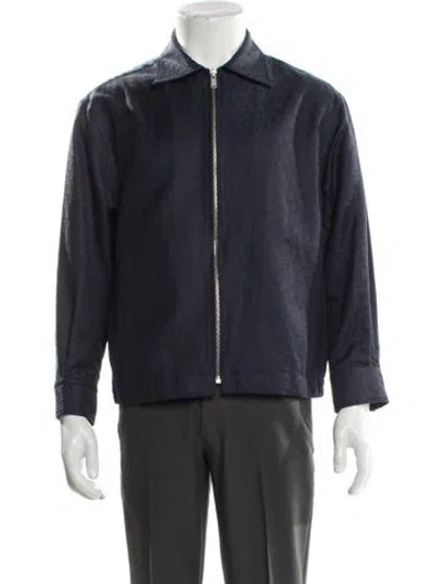 Pre-owned Lanvin Moto Jacket In Blue