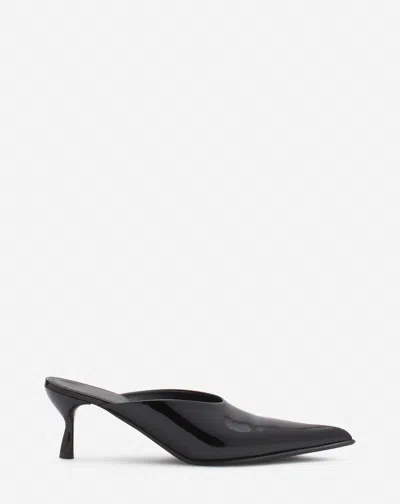 Lanvin Patent Leather Heeled Mules For Women In Black