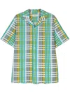 Lanvin Multicolor Check Pattern Cotton Camp Collar Shirt In Multi