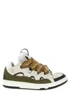 Lanvin Curb Sneakers In Grey Suede And Leather In Multi
