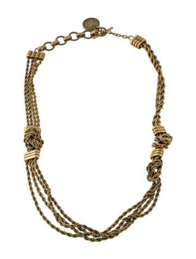 Pre-owned Lanvin Multistrand Knotte Collar Necklace, 27"