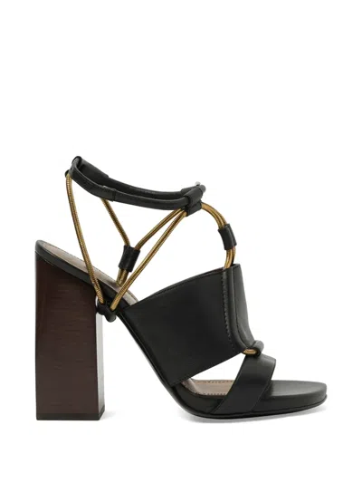 Lanvin Multi-strap Block-heel Sandals In Black