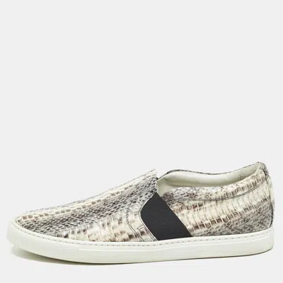Pre-owned Lanvin Muticolor Water Snake Slip On Sneakers Size 41 In Multicolor
