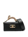 Lanvin Sculptured Jewelry Top Handle Shoulder Bag In Black