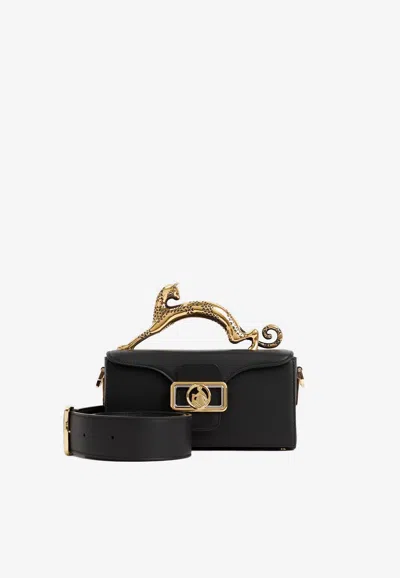 Lanvin Nano Cat Pencil Top Handle Bag In Black