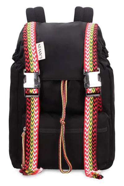 Lanvin Nano Curb Nylon Backpack In Black