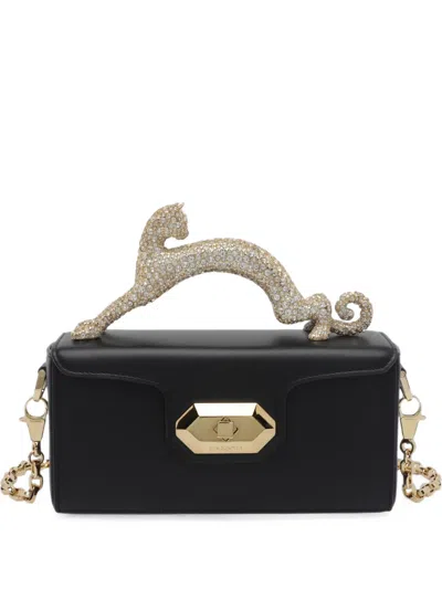 Lanvin Nano Pencil Cat Clutch Bag In Black