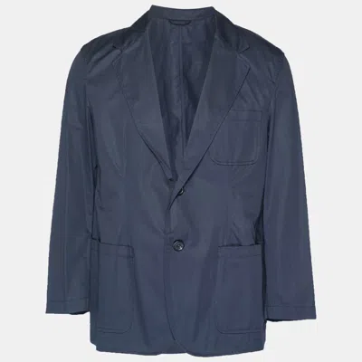 Pre-owned Lanvin Navy Blue Cotton Jacket Xl