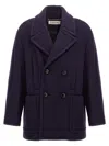 Lanvin Double-breasted Coat In Blue