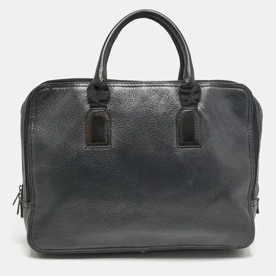 Pre-owned Lanvin Navy Blue Leather Briefcase