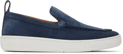 Lanvin Navy Cruiser Suede Sneakers In Navy Blue29