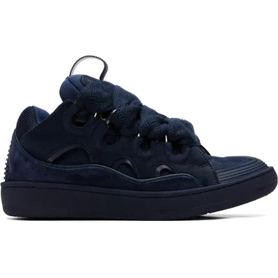 Lanvin Navy Curb Sneakers In 29navy Blue