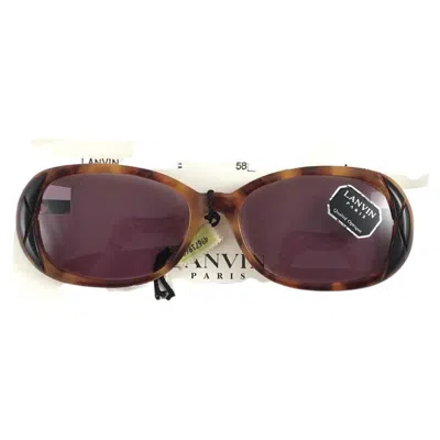 Pre-owned Lanvin New Rare Vintage  " Caroline " Oval Translucent 1980 Sunglasses In Black