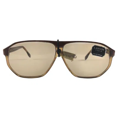 Pre-owned Lanvin New Rare Vintage  " Charly " Translucent Amber 1980 Sunglasses In Brown