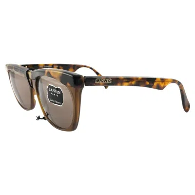 Pre-owned Lanvin New Rare Vintage  " Clarise " Oval Translucent 1980 Sunglasses In Brown