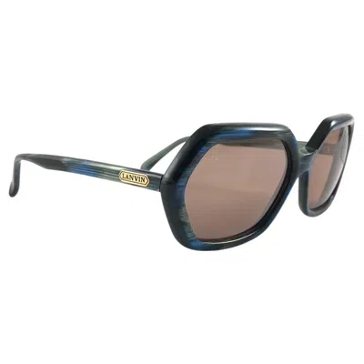 Pre-owned Lanvin New Rare Vintage  " Country " Strippe Blue 1980 Sunglasses