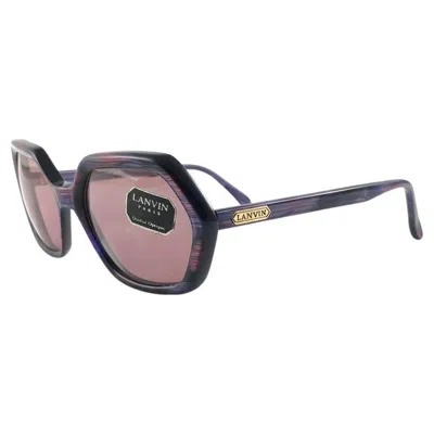 Pre-owned Lanvin New Rare Vintage  " Country " Strippe Purple 1980 Sunglasses