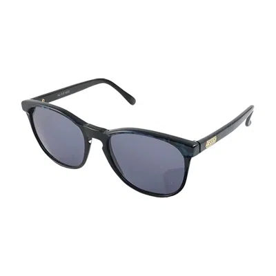 Pre-owned Lanvin New Rare Vintage  " Cup " Marbled Blue & Black 1980 Sunglasses