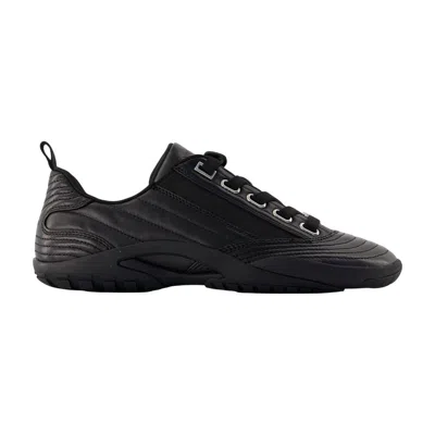 Lanvin Leather Lace-up Sneakers In Black