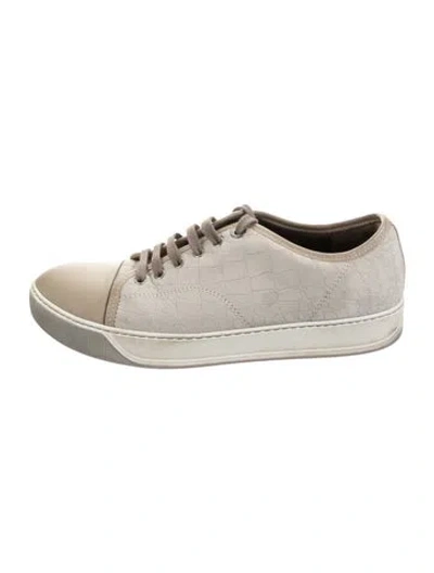 Pre-owned Lanvin Nubuck Animal Print Sneakers In Grey/neutrals
