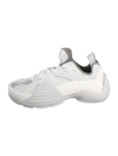 Pre-owned Lanvin Nylon Colorblock Pattern Chunky Sneakers In Gray