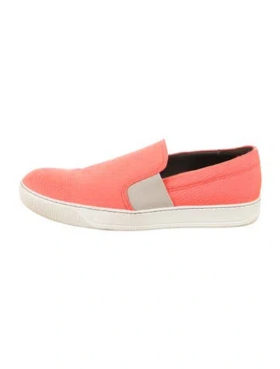 Pre-owned Lanvin Nylon Loafers In Red