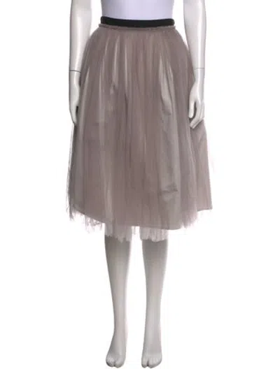 Pre-owned Lanvin Nylon Midi Length Skirt In Grey
