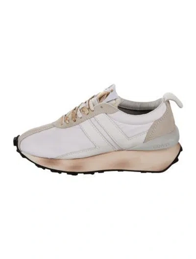 Pre-owned Lanvin Nylon Sneakers In White