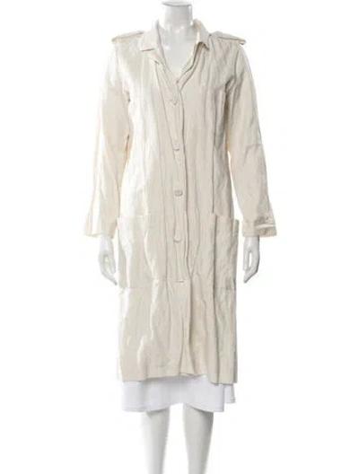 Pre-owned Lanvin Nylon Trench Coat In Neutral