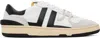 Lanvin Black And White Leather Clay Low Mesh Sneakers In White/black0010