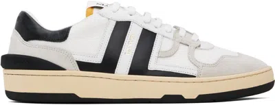 LANVIN OFF-WHITE & BLACK CLAY MESH SNEAKERS