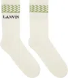 Lanvin Off-white Curb Socks In Ecru/vertde Gris0241