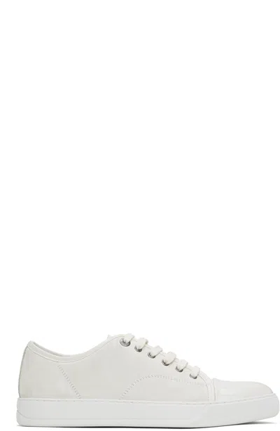 LANVIN OFF-WHITE DBB1 SUEDE & LEATHER SNEAKERS