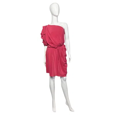 Pre-owned Lanvin One Shoulder Silk Mini Red Dress, 2010