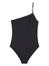 Lanvin One-shoulder Swimsuit In Black