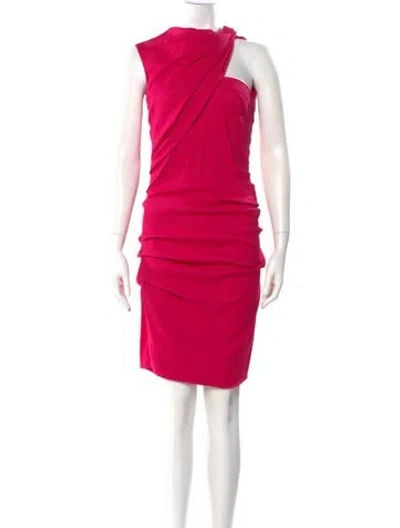 Pre-owned Lanvin One-shoulder Knee-length Dress In Pink