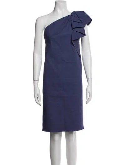 Pre-owned Lanvin One-shoulder Knee-length Dress In Purple