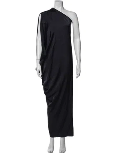 Pre-owned Lanvin One-shoulder Long Dress In Blue