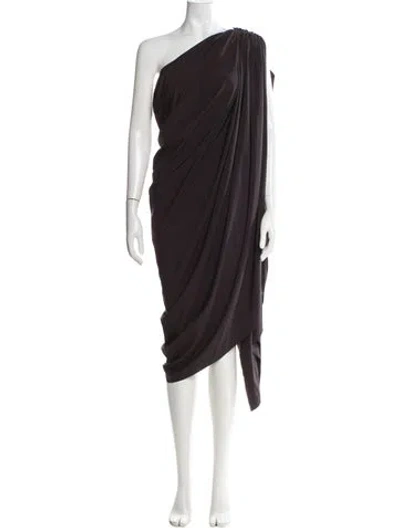 Pre-owned Lanvin One-shoulder Long Dress In Gray