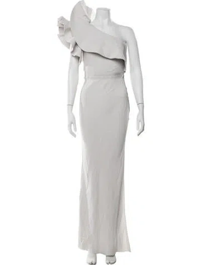 Pre-owned Lanvin One-shoulder Long Dress In Gray