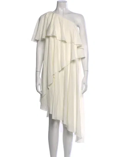 Pre-owned Lanvin One-shoulder Long Dress In Neutral