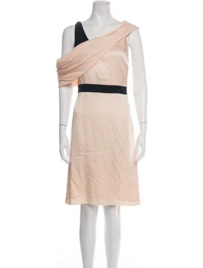 Pre-owned Lanvin One-shoulder Mini Dress In Neutrals