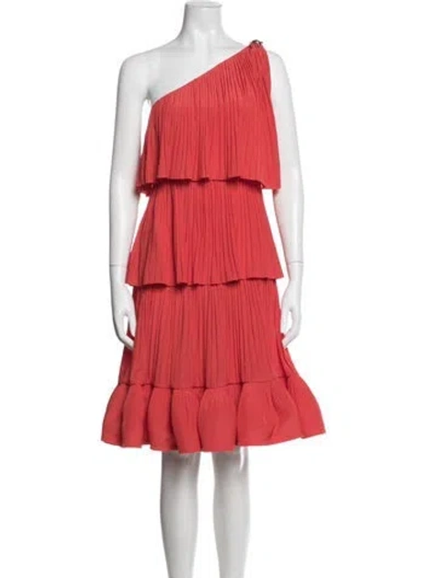 Pre-owned Lanvin One-shoulder Mini Dress In Orange