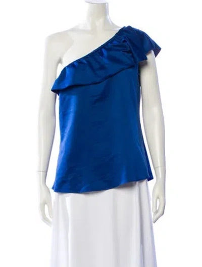 Pre-owned Lanvin One-shoulder Short Sleeve Top In Blue