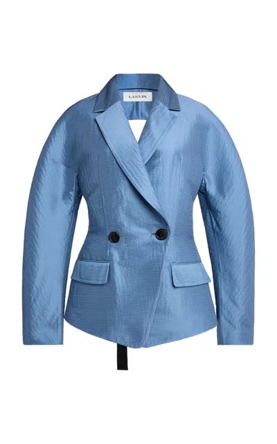 Lanvin Open-back Cotton-silk Strap Blazer In Blue