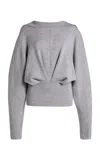 Lanvin Open-back Wool Top In Gray