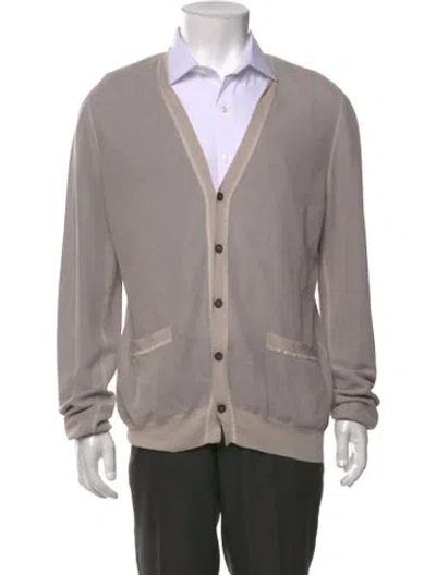 Pre-owned Lanvin Open Front Long Sleeve Cardigan In Gray