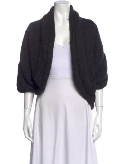 Pre-owned Lanvin Open Front Sweater In Black