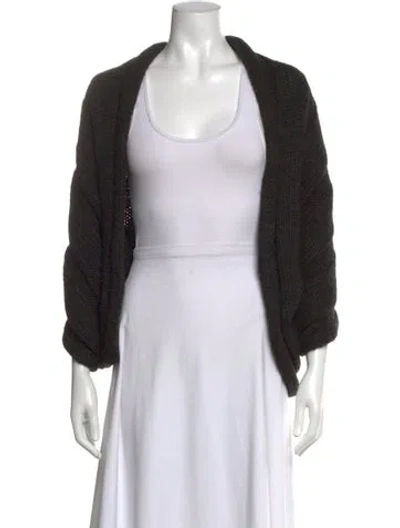 Pre-owned Lanvin Open Front Sweater In Black