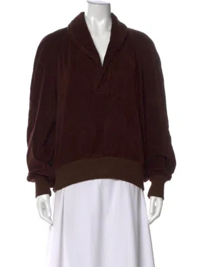 Pre-owned Lanvin Open Front Sweater In Brown